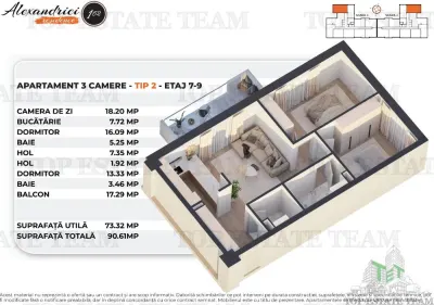 Apartament Nou cu 3 Camere, Soseaua Alexandriei - foto 7