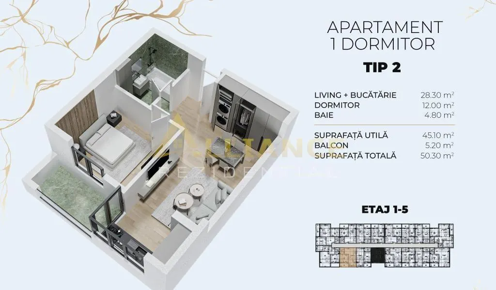 105.000 â‚¬ TVA INCLUS | Apartament 2 camere tip studio | 60 mp - foto 7