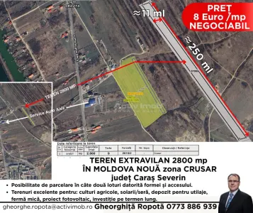 2 Terenuri Extravilan Moldova Noua â€“ Parcelabile - Moldova Noua