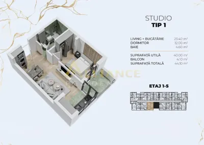 Apartament 2 camere Tip Studio - Biruintei || 15 minute Metrou Berceni - foto 8