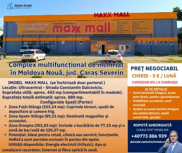 2 Complexuri multifunctionale de inchiriat â€“ ultracentrale Moldova Noua - Moldova Noua